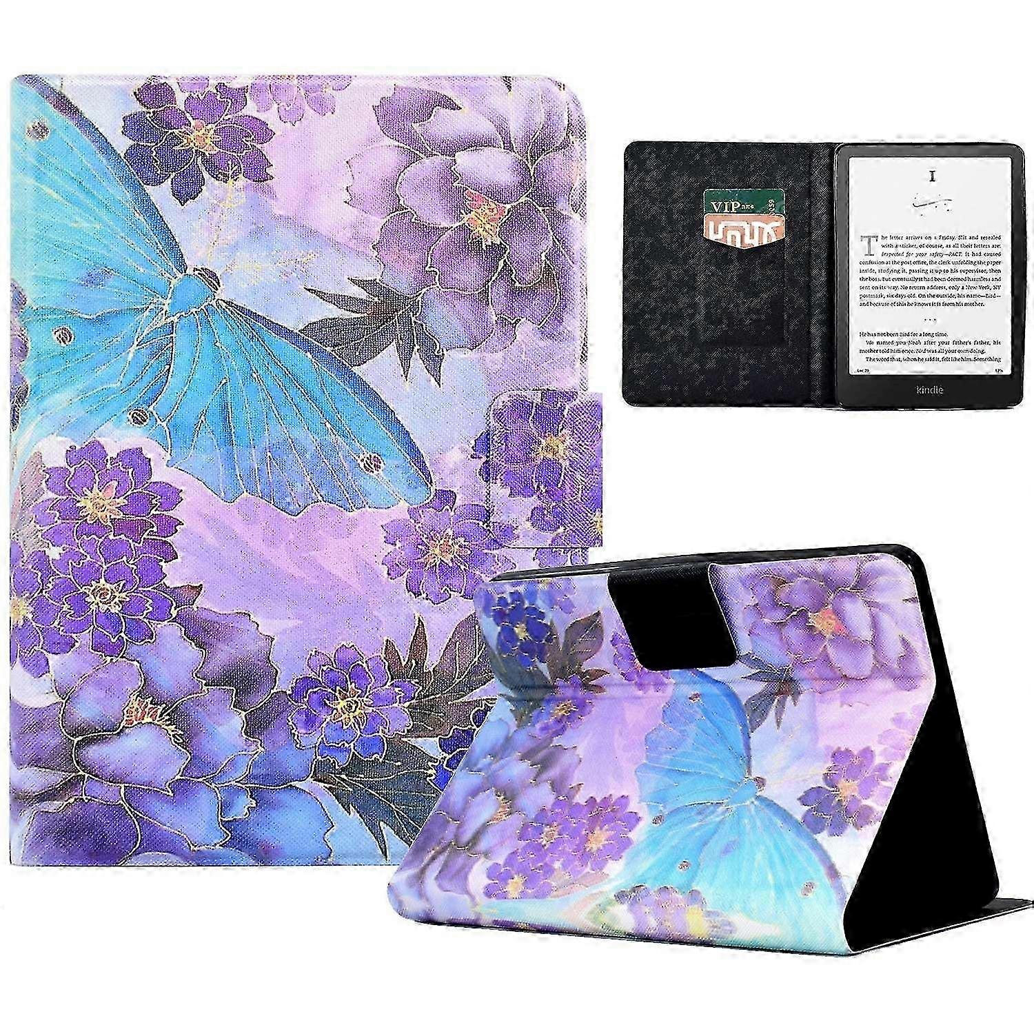 For Kindle Paperwhite (2024) Case Stand Pattern Printed Cover -Peony and ButterflyMulticolor