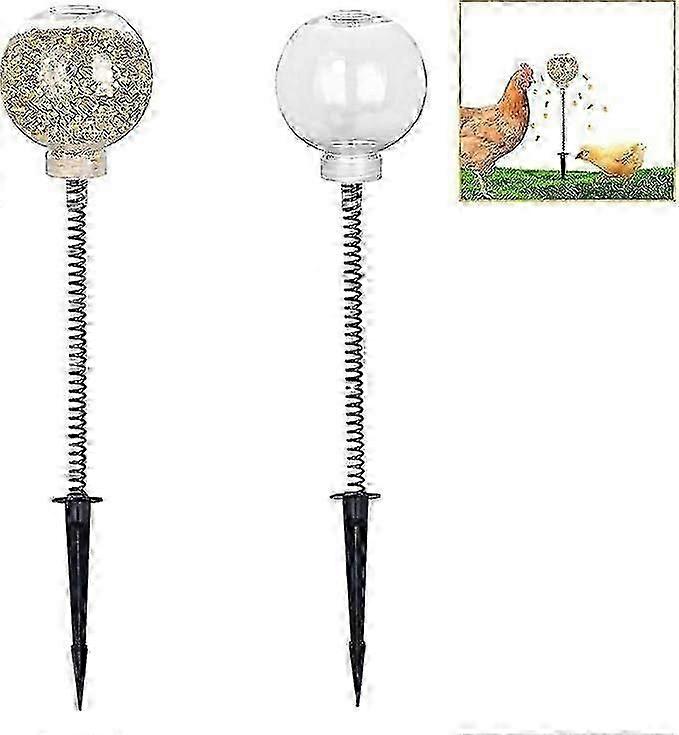 2 pcs Feeder Chicken Feeder Chicken Toy with Spring Chicken Slow Feeder Boredom Repels Stay in a Good Mood for Chickens Poultry