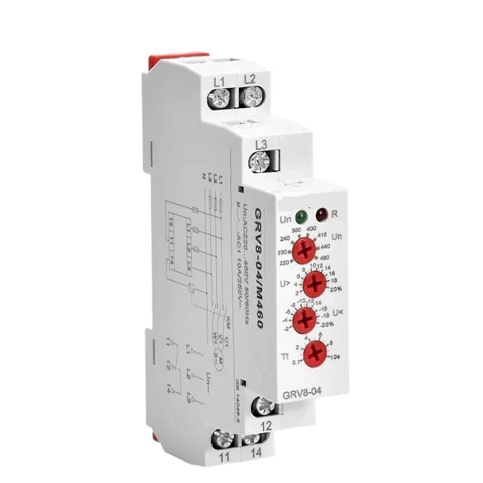 Three Phase Voltage Control Relay, Phase Sequence, Phase Failure, Overvoltage/Undervoltage Protection