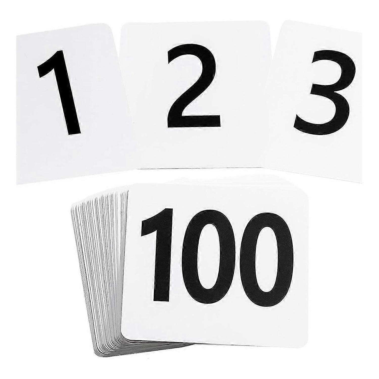 100Pcs Table Numbers 1-100,Plastic Table Numbers, Double Sided Table Number Cards for Wedding Recept
