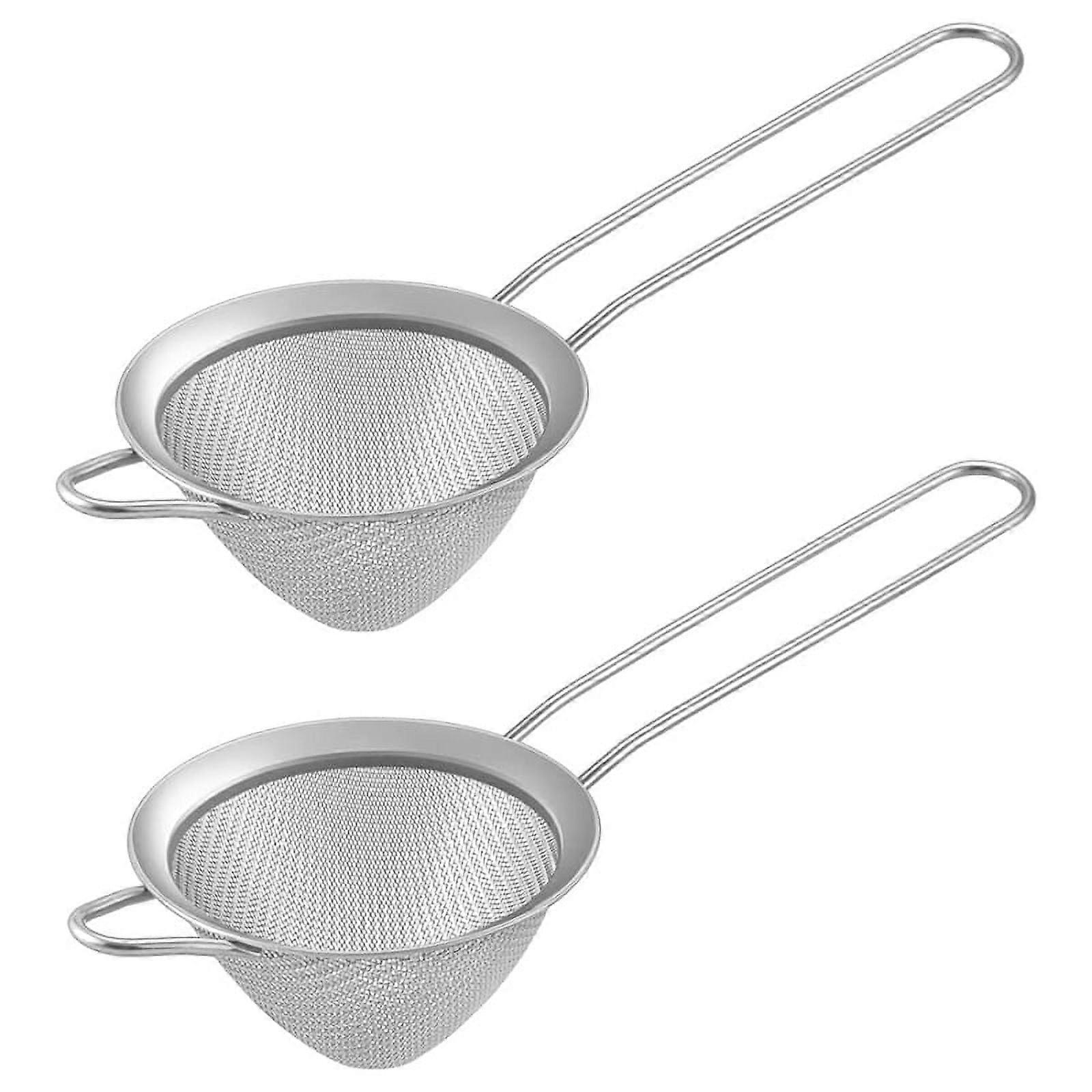 2Pcs Small Conical Cone Mesh Strainer for Cocktails Coffee Juice Tea