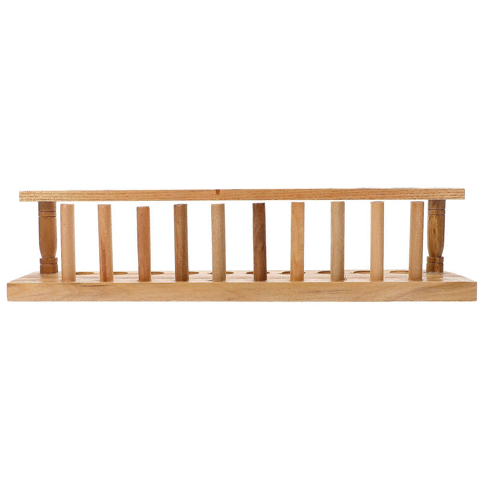 Wooden Test Tube Rack for Laboratory Use with 10 Holes Experiment Holder