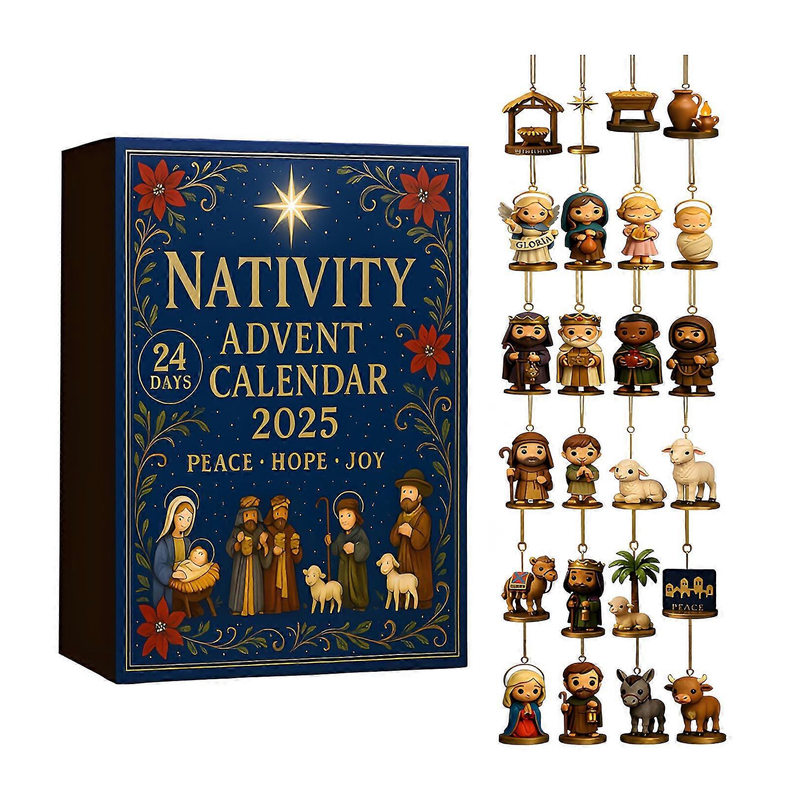 24 Days Christmas Nativity Jesus Advent Calendar Countdown Calendar Collectibles Christmas Advent Calendar Christmas Party Decor
