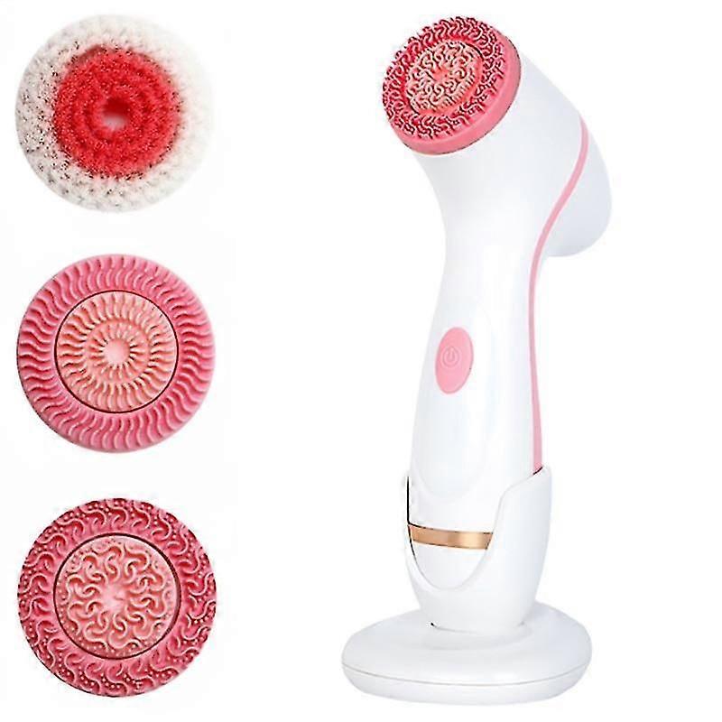 3 In 1 Electric Facial Face Cleansing Brush Silicone Rotating Face Brush Deep Pore  Devices
