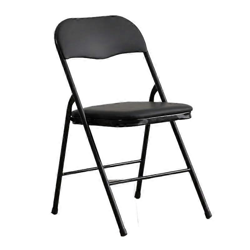 Portable Folding Chair Electroplated Thickened Dining Stool For Home Office Red And Dark Khaki Lightweight