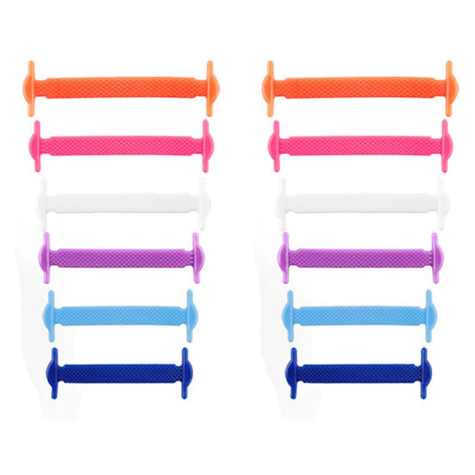 6 Packs Lazy Tying Free Elastic Shoelaces Colorful Elastic Shoelaces for The Elderly Sneakers