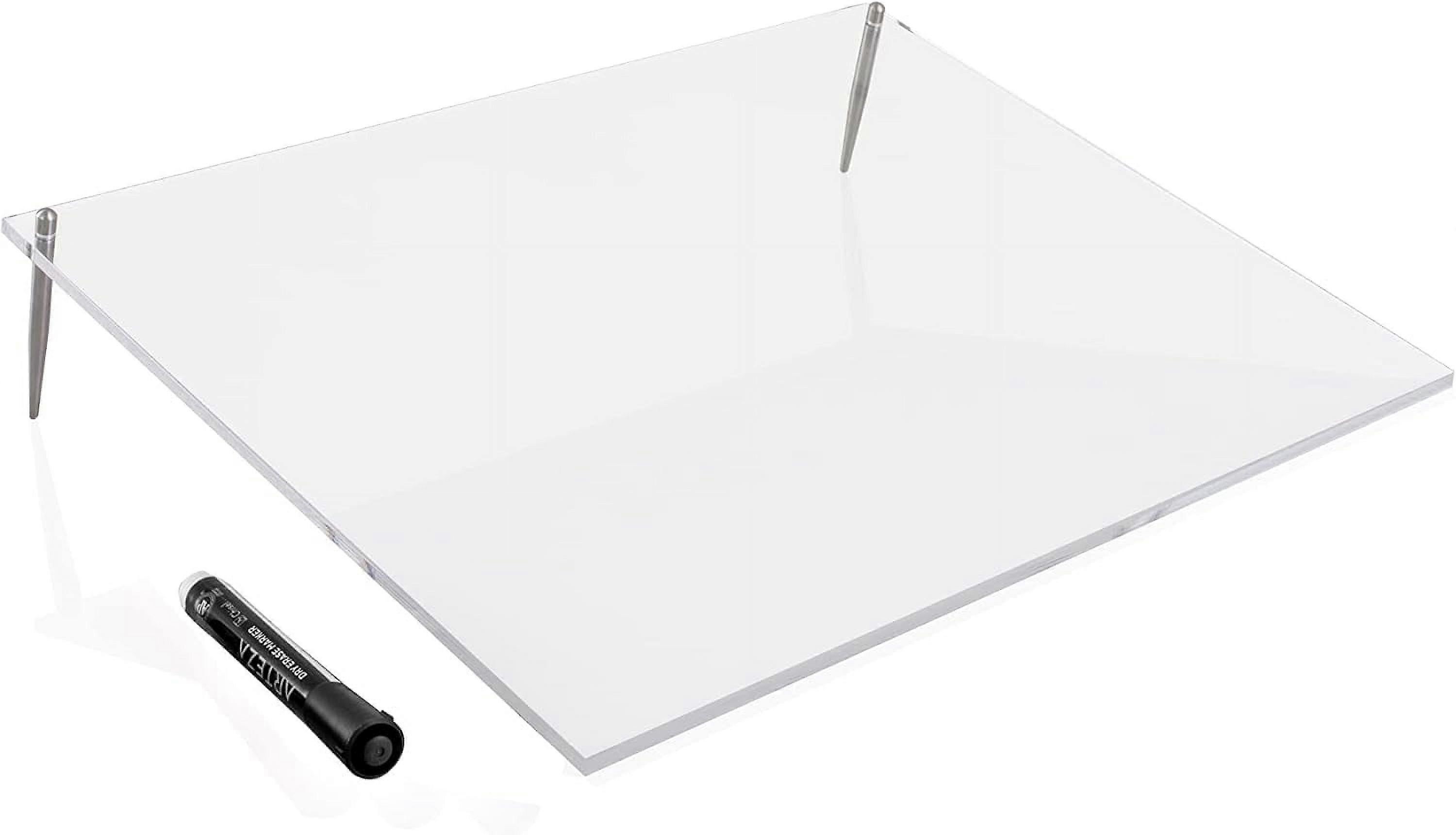 Desk Dry Erase Board with Marker | Clear Whiteboard Surface | Angled Writing Tablet | Personal Organizer for Daily Schedules & Weekly To-Do Lists