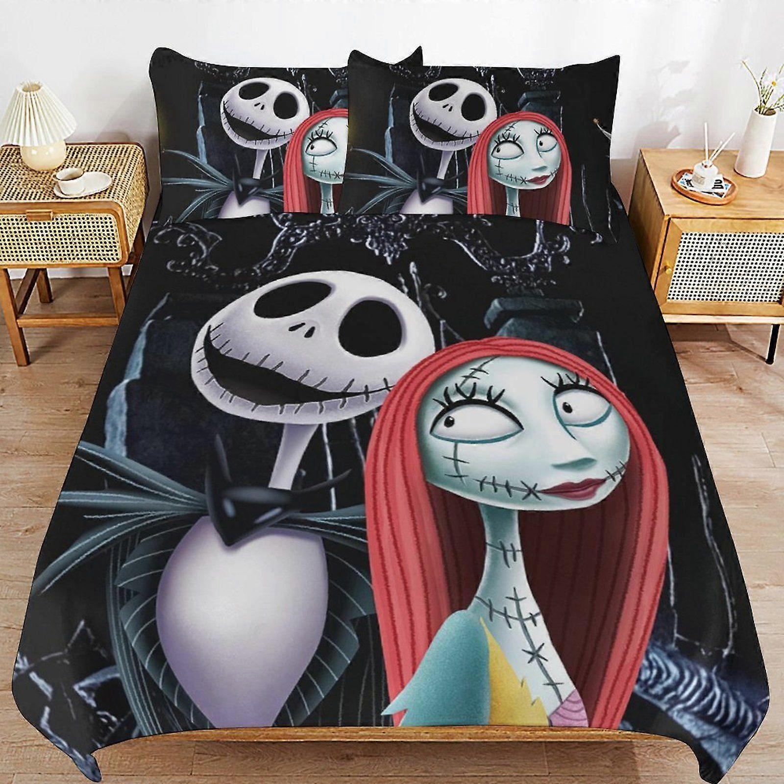 A546 The Nightmare Before Christmas Practical Zip Design Smooth Touch Soft Finish Long Use Duvet Cover Sets for Everyday Rest N546