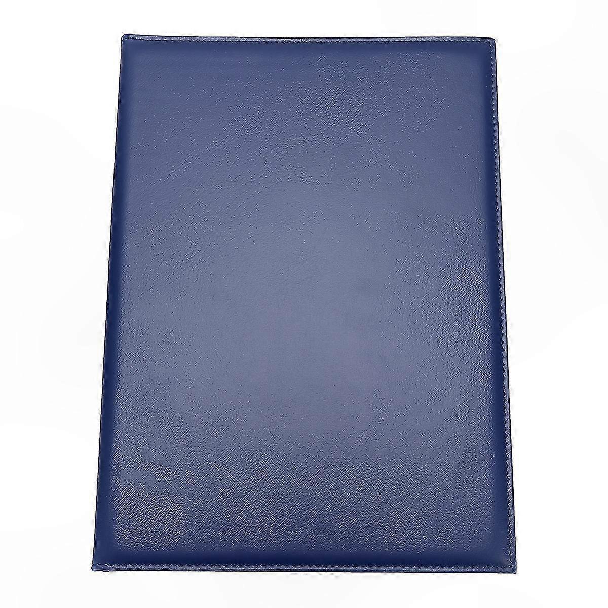 Blue A4 Leather Certificate Holder with Protective Cover and Blank Folder