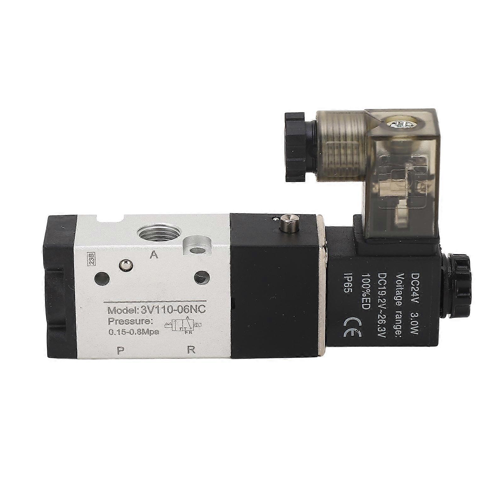 Pneumatic Solenoid Valve Electric Air Switch 1/8in NPT 2 Position 3 Way DC 24V for Control