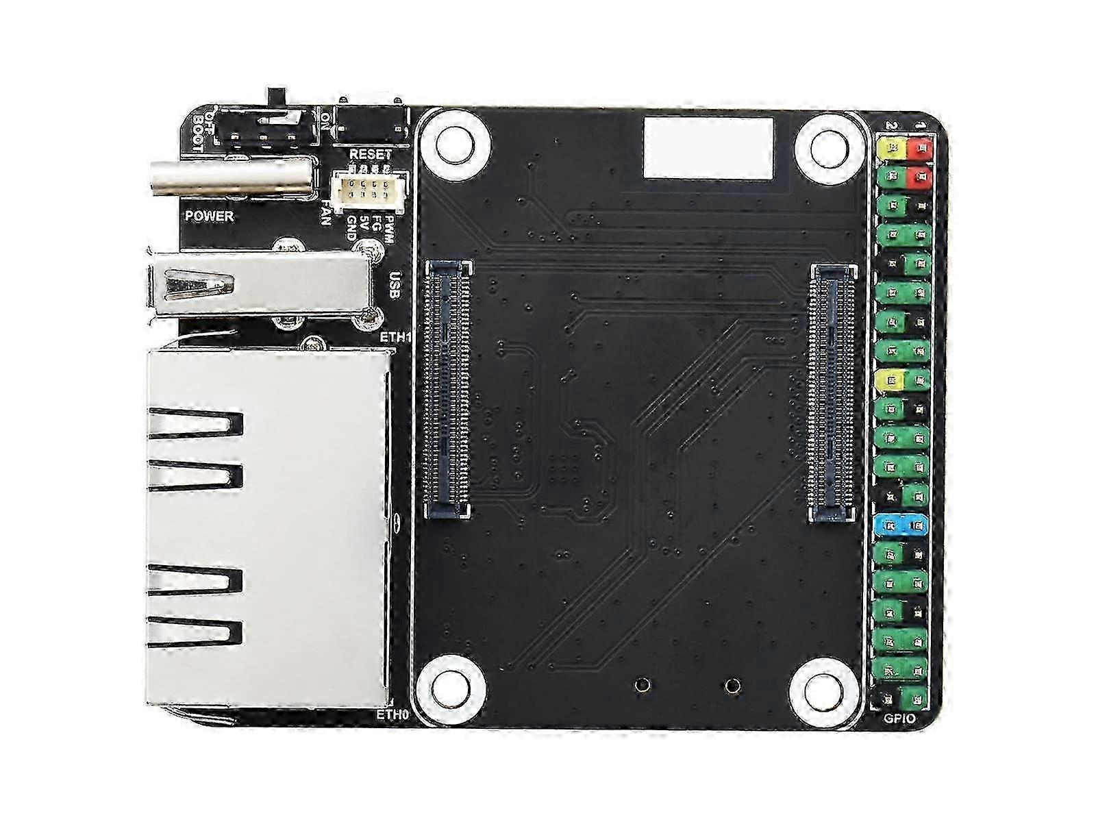 Mini Dual Gigabit Ethernet Base Board for Raspberry Pi Compute Module 4 CM4 with Micro SD Slot and USB Ports