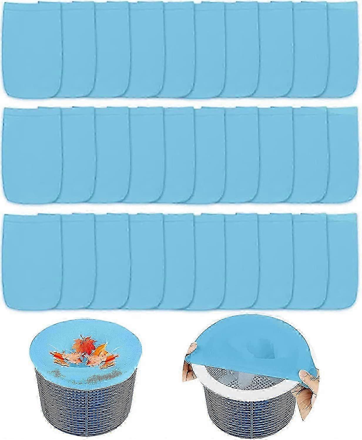 Swimming Pool Filter Skimmer, 30 Pool Skimmer Socks Net Skimmer, Pool Skimmer Filter Sock for Pool Basket, Pool Skimmer Socks for Swimming Pools, Blue