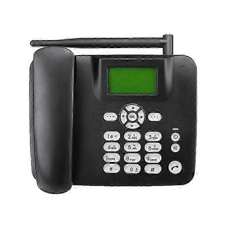 Fixed Wireless Phone, 4G Desktop Cordless Telephone with GSM SIM Card Antenna Radio Alarm Clock SMS for EU