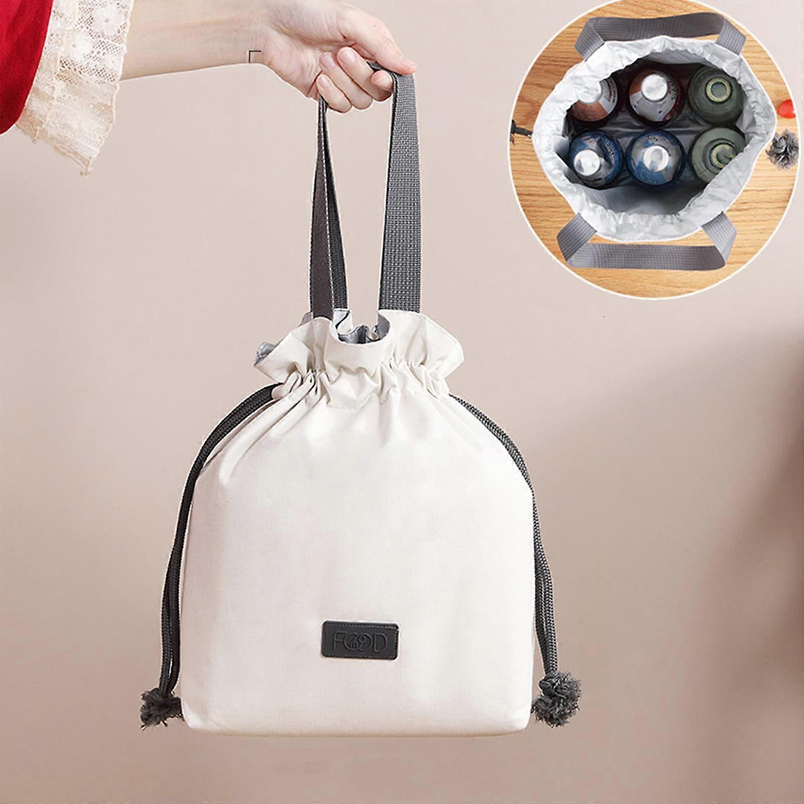 maxiaoxia Insulated Drawstring Waterproof Lunch Bag, Large Bento Tote for Work, School, Picnic, Compatible with maxiaoxia Accessories