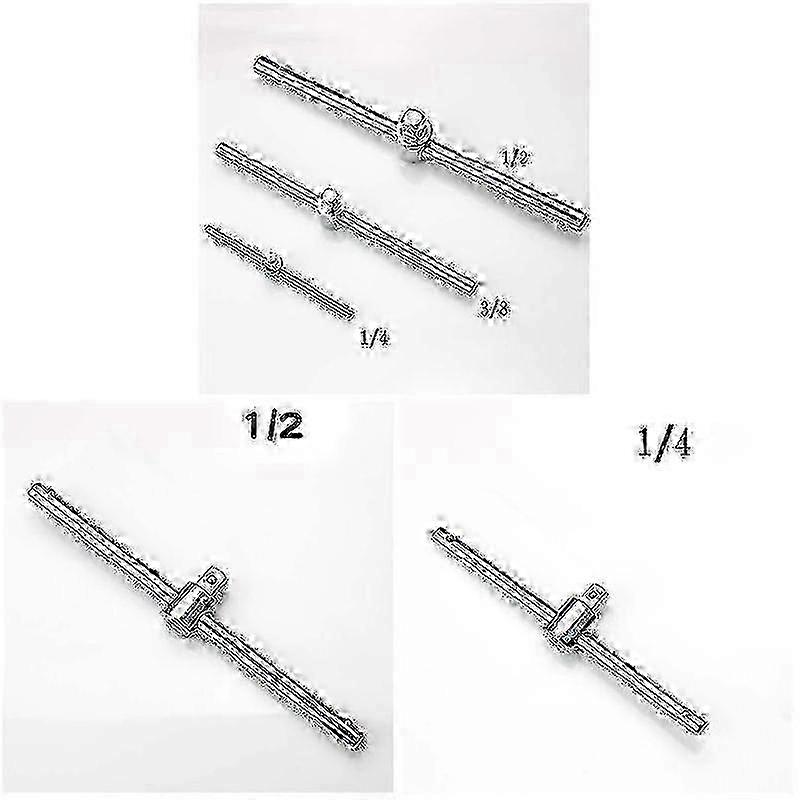Socket Wrench T-handle Socket Extension Sliding Bar Connection 1/4" 3/8" 1/2" f26 2025