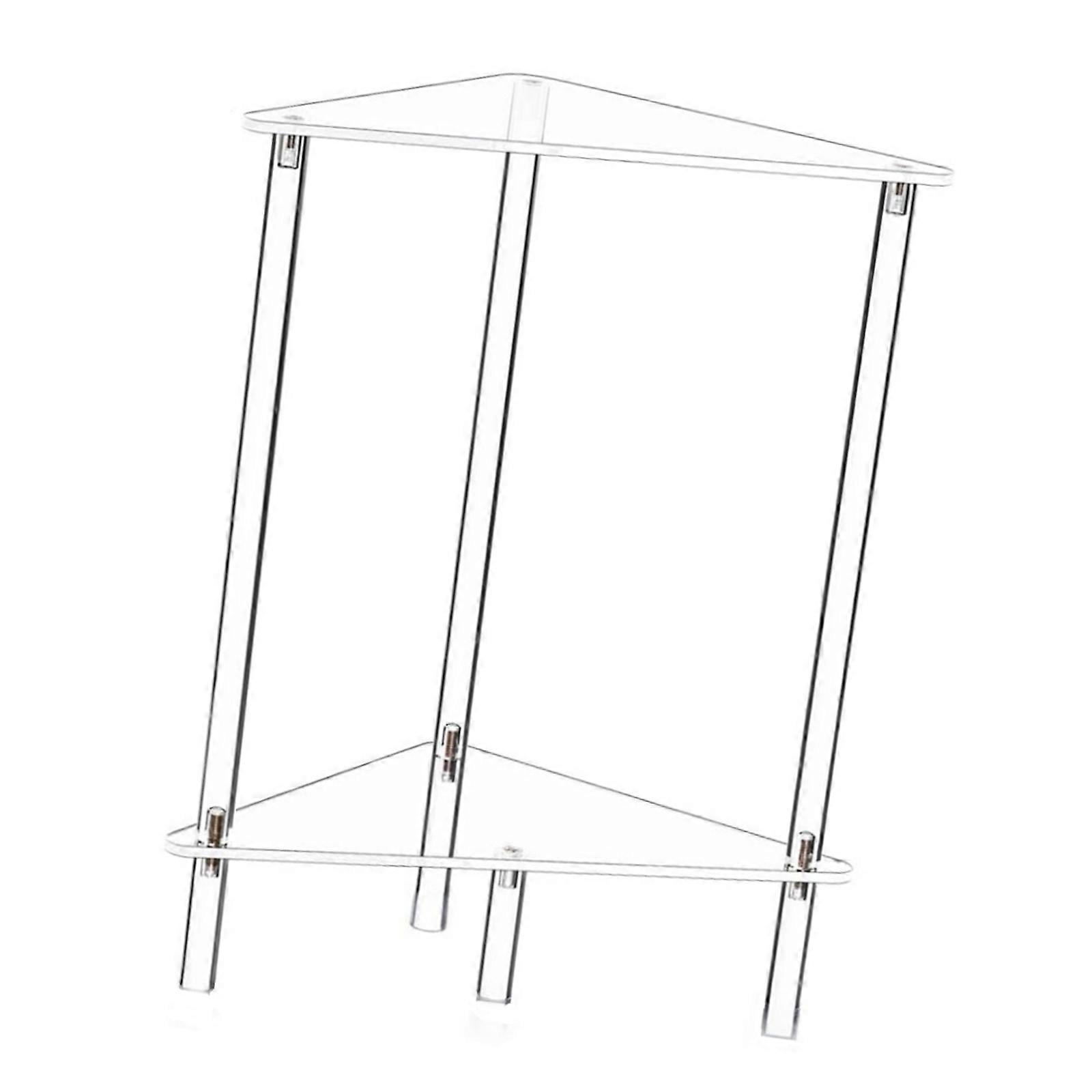 Clear Acrylic Corner Table 2 Level Bathroom Storage Shelf For Small Space Wall Mounted Design Multicolor