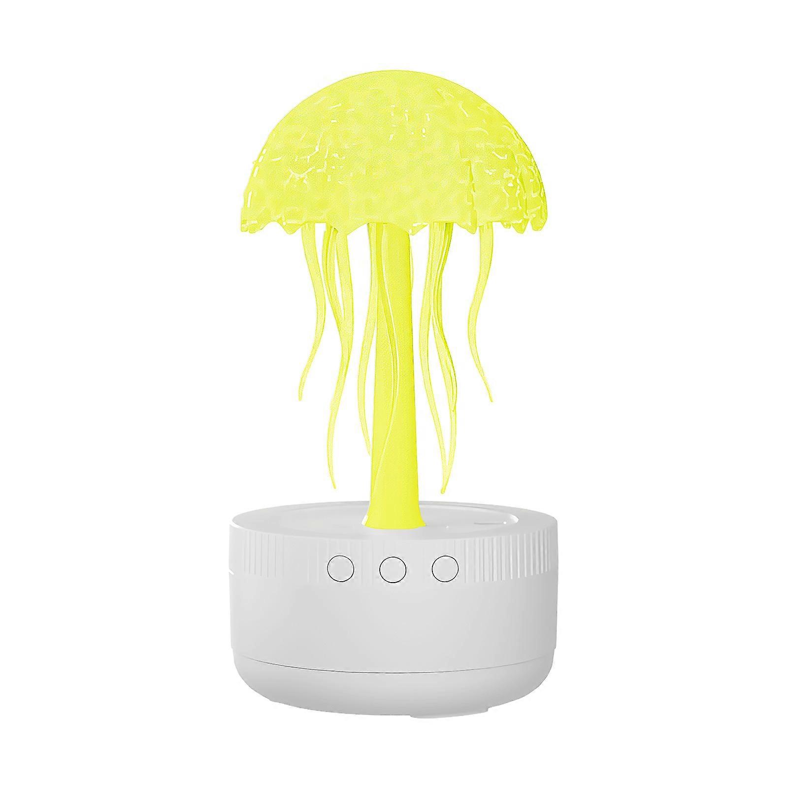 Twirling Cnidarian Arm Air Humidifier 7 Color Surrounding Lighting 12H Continuous Fog Output Quiet Action Home Appliance  Yellow