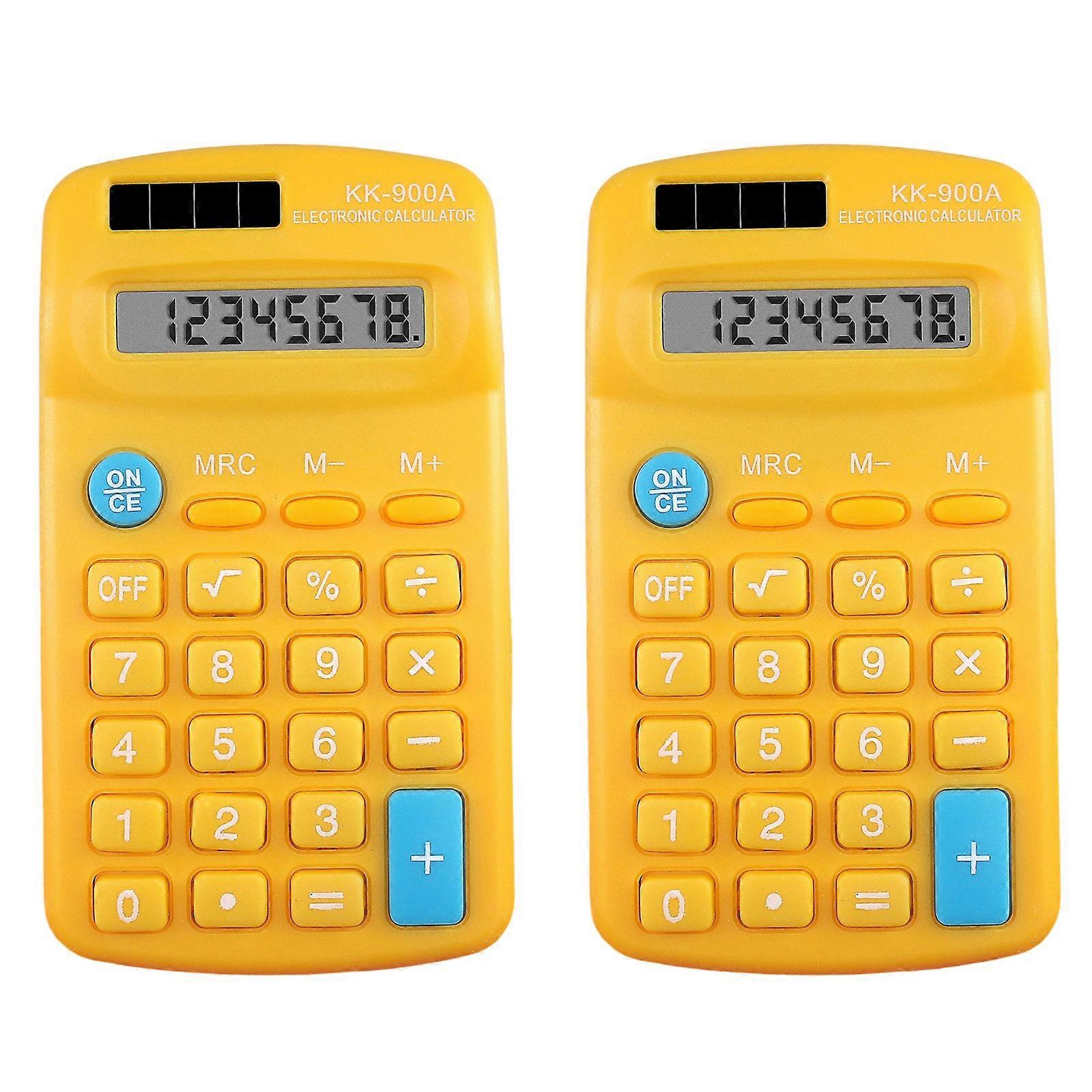Slimmer Mini Calculator 8Digit Display Responsive Button Battery Powered Lightweight for Students Professionals  Yellow