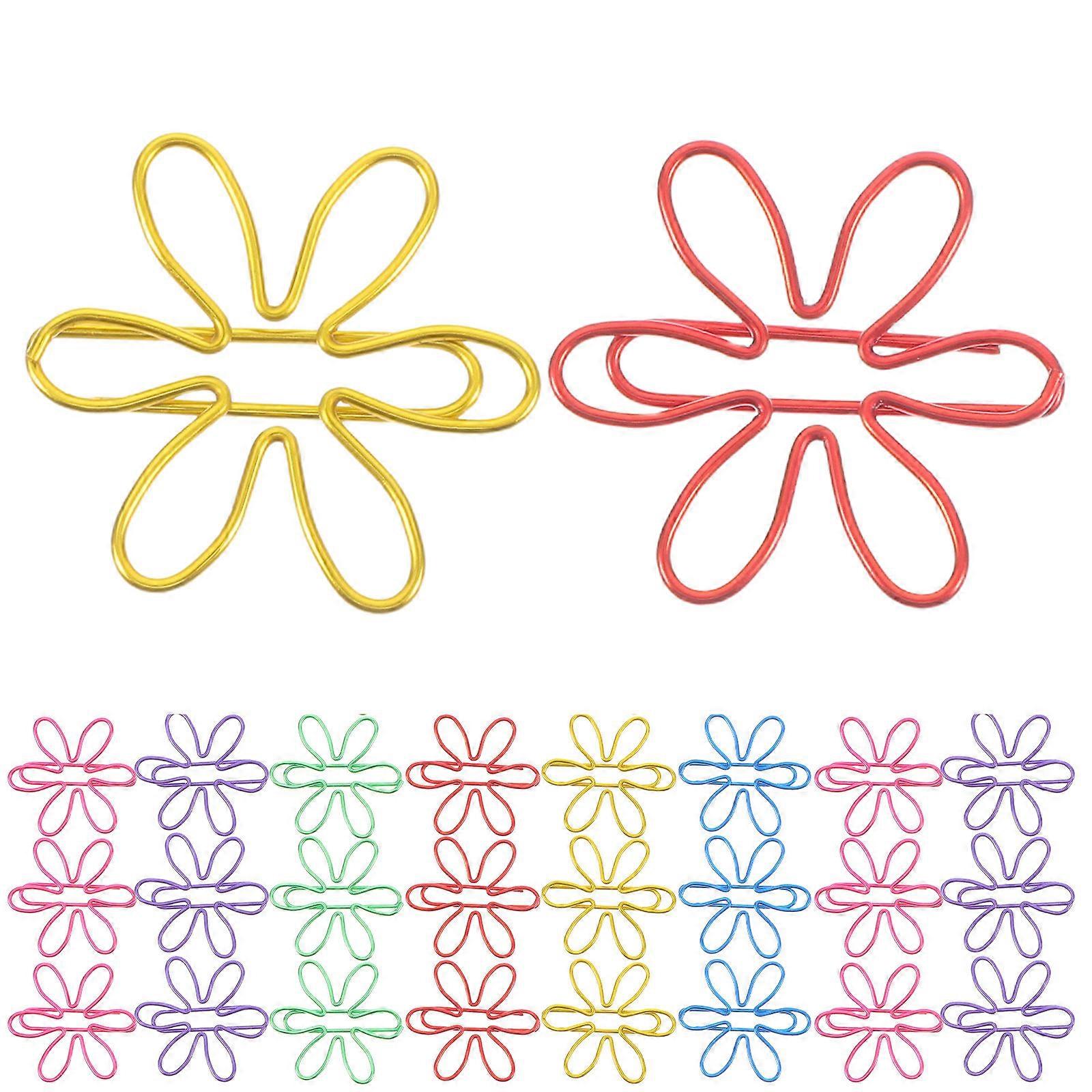 Unique Flower Shape Paper Clips for Home Use 60Pcs Assorted Colors Set