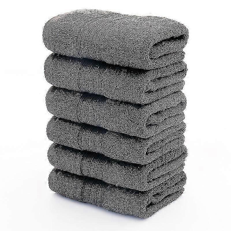 Mkk 6 Pack Basics Towel Set, Fade Resistant, 100% Cotton 500g/m -dark Grey The Better One