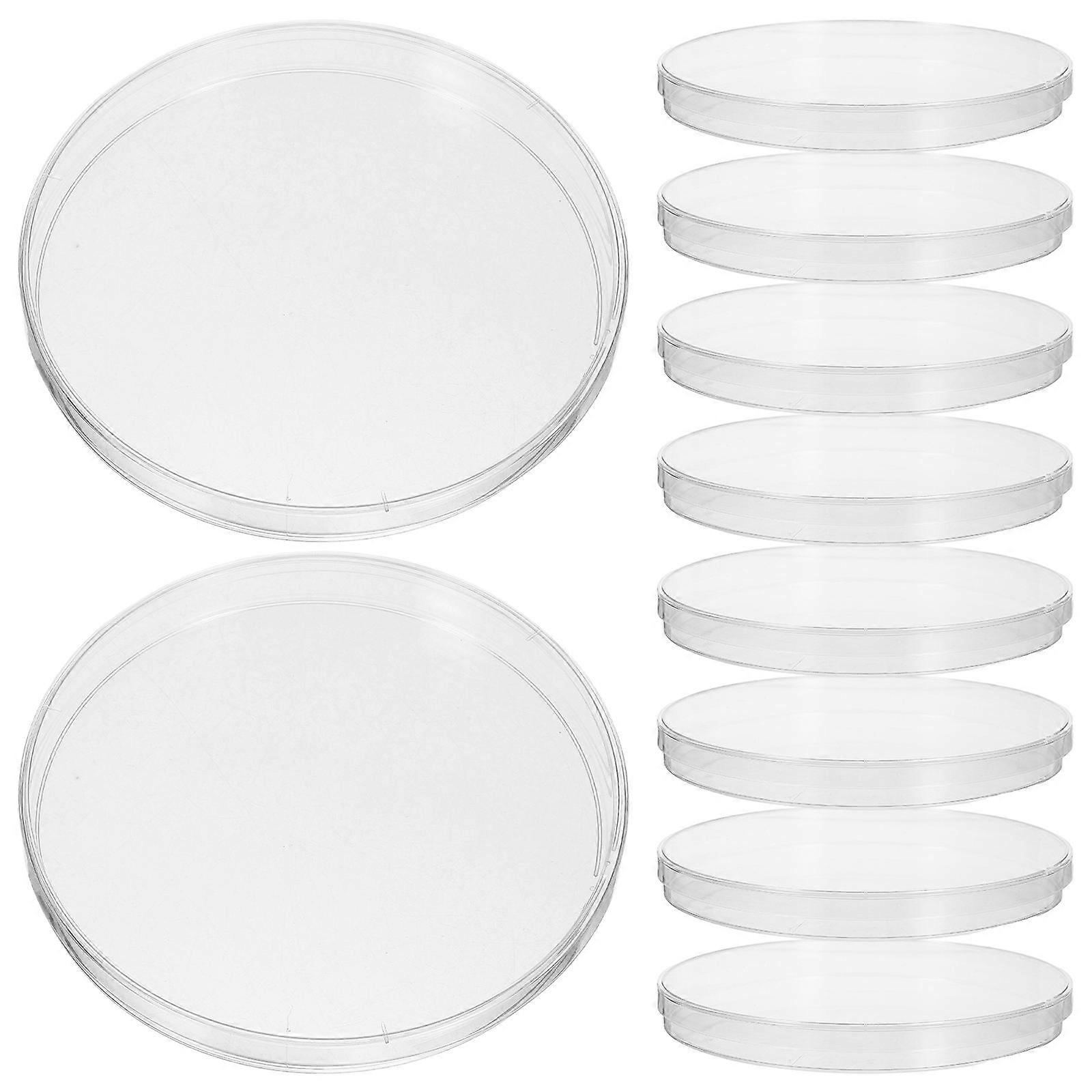 Experiment Laboratory Petri Dishes Plastic for Storage Use 10Pcs with Lid