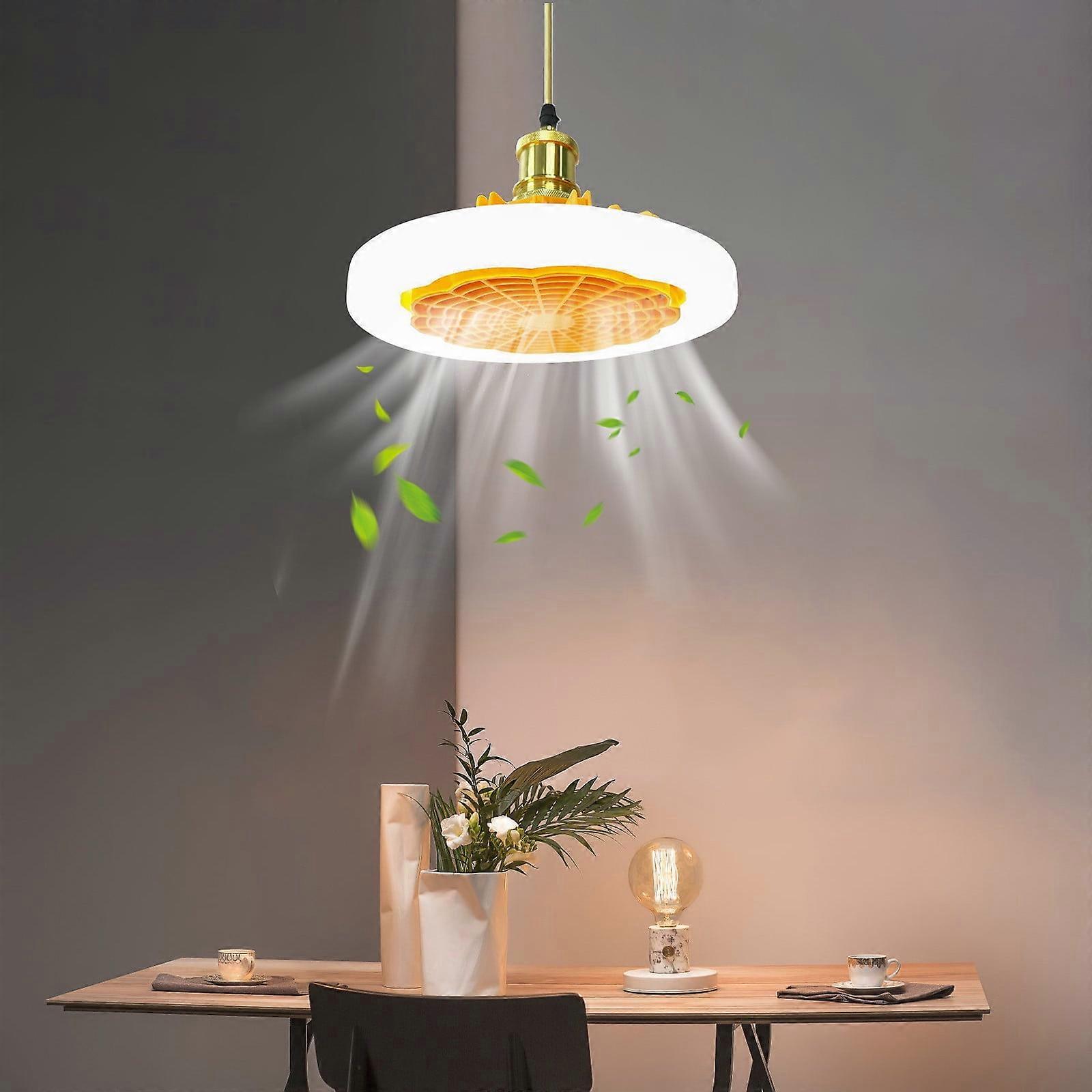 Ceiling Fan with Lights, Compatible with Remote Control, Enclosed Low Profile Design for Home, Outdoor, Travel