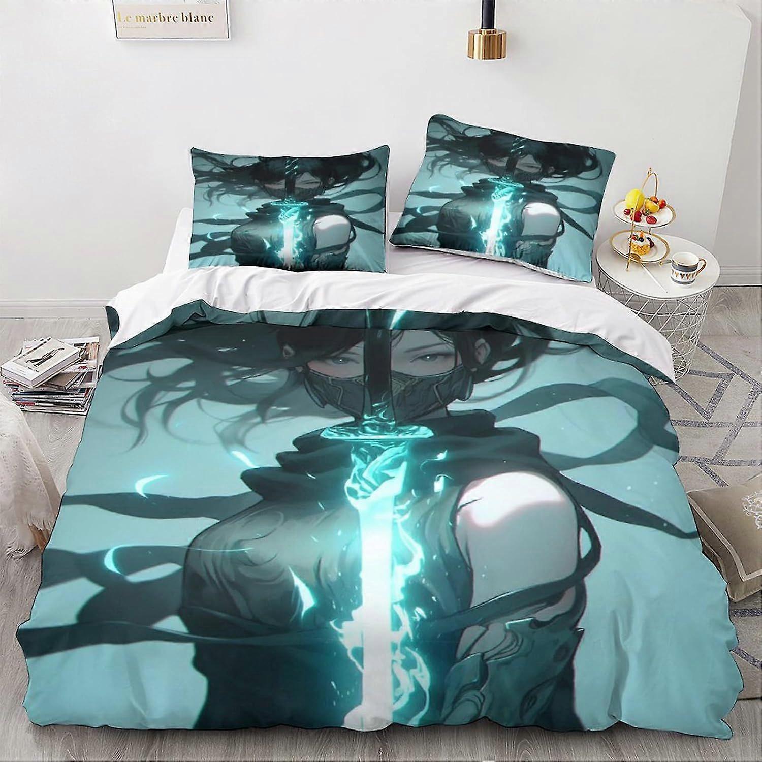 Animes E Mangás Capa Edredom Duplo Fantasia Padrão Roupa de Cama Conjunto Soft Leve Microfibra Anime Colcha de Retalhos com Zíper Fechamento Duplo