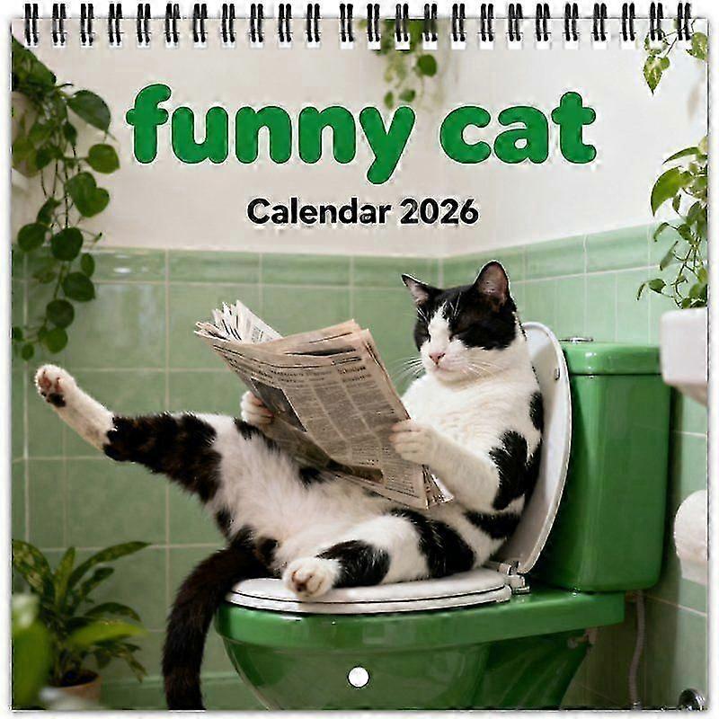 Funny Cat Calendar 2026 - Large 12 Month 2026 Wall Calendar - Month to View Funny Cat Wall Planner