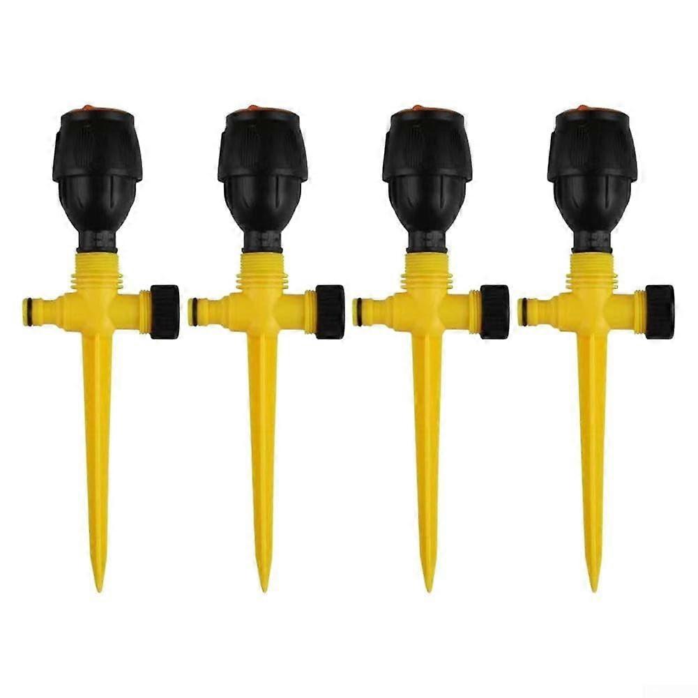 Garden Irrigation Sprinkler Set 4PCS 360° Rotating Lawn Watering System with Flexible Hose Connectors