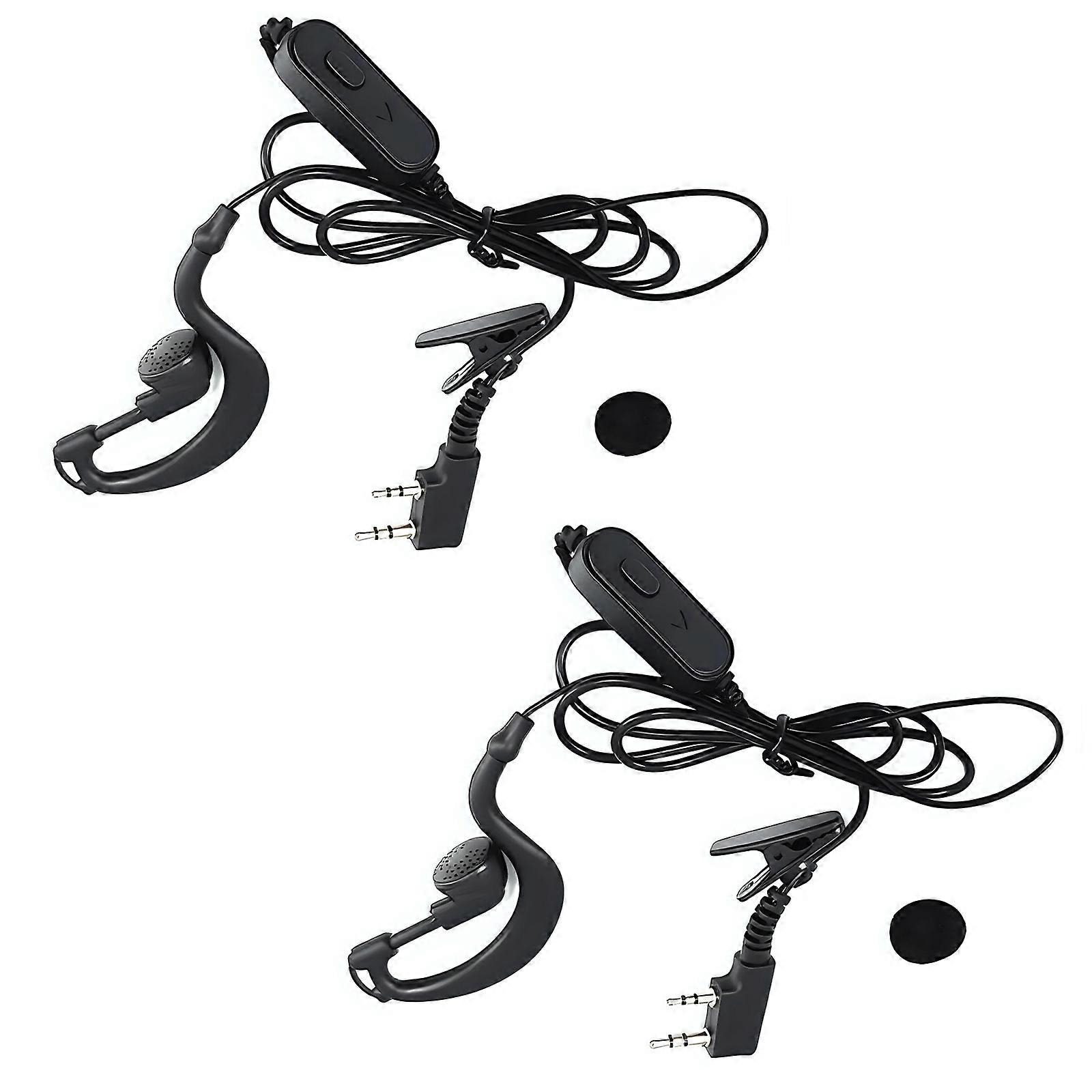 2PCs K Type Radio Earpiece Headsets Not Twist Cable Ergonomic Ear Circle Strong Communication Gear for UV5R BF888S Multicolor