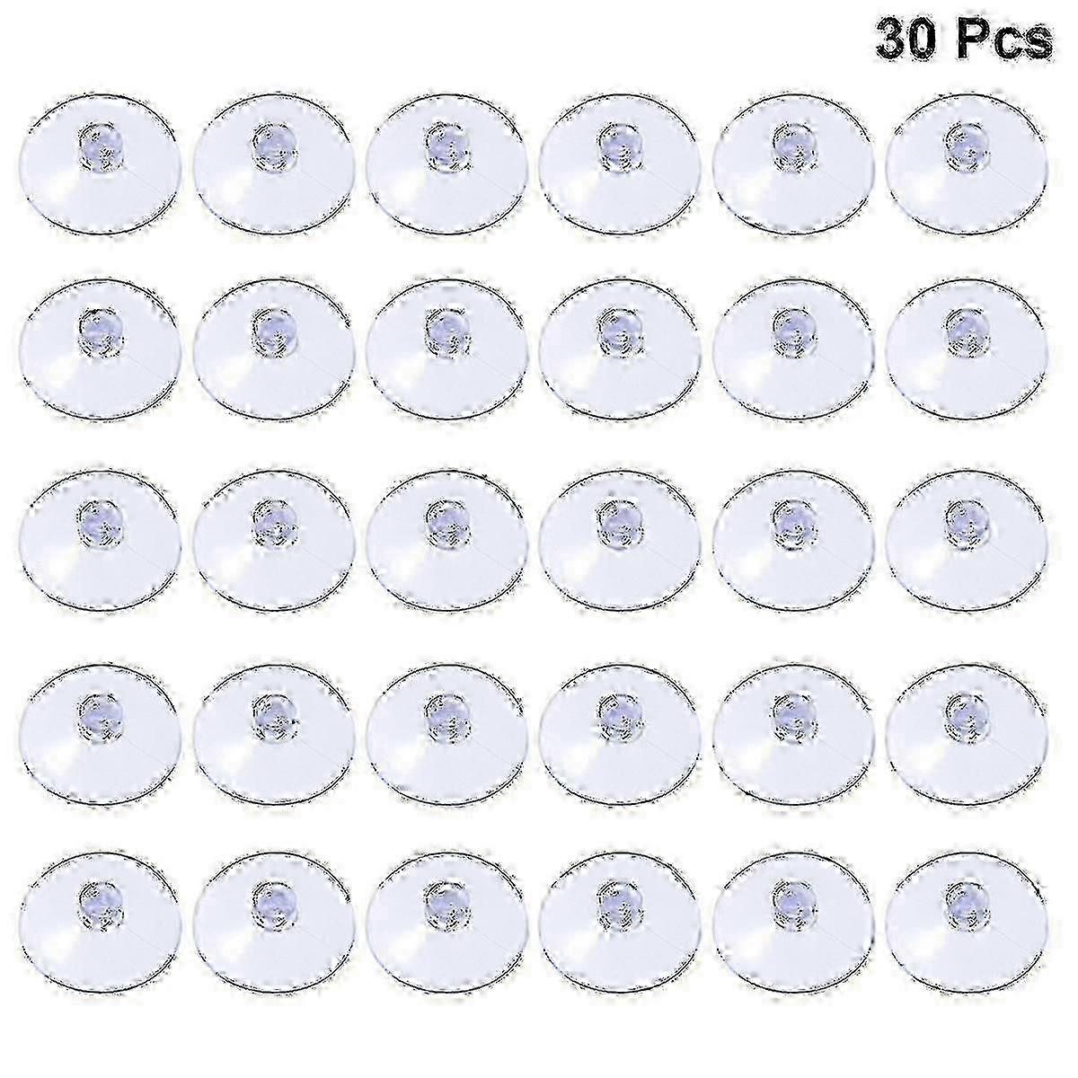 30pcs Pvc Clear Round Suction Cups Reusable Plastic Sucker Pads Without Hooks (4.5cm)