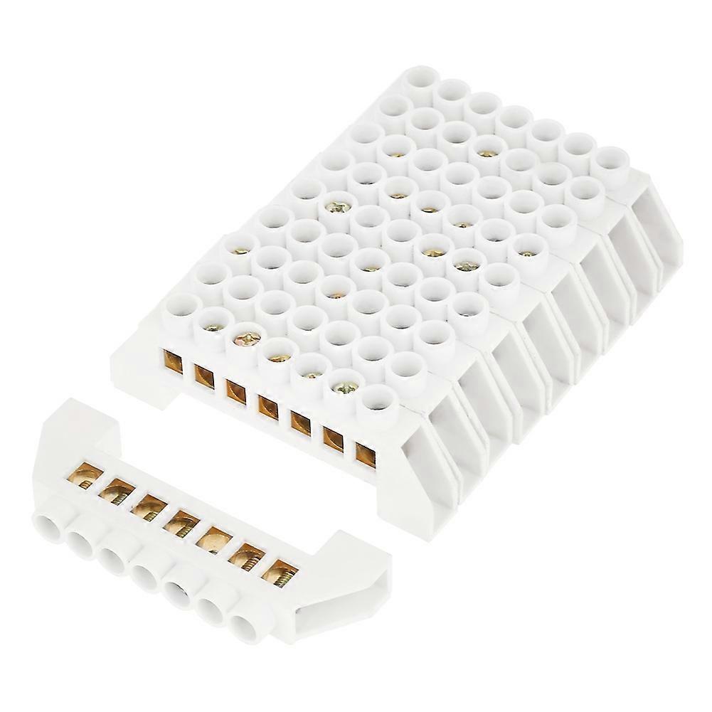 10pcs 7-Hole Bridge Design Electrical Distribution Wire Screw Brass Terminal Block Connectors