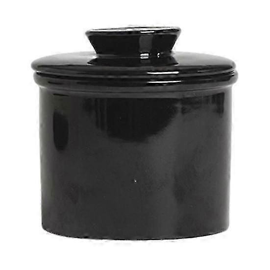 French Butter Container Ceramic Crock with Sealed Lid Solid Color