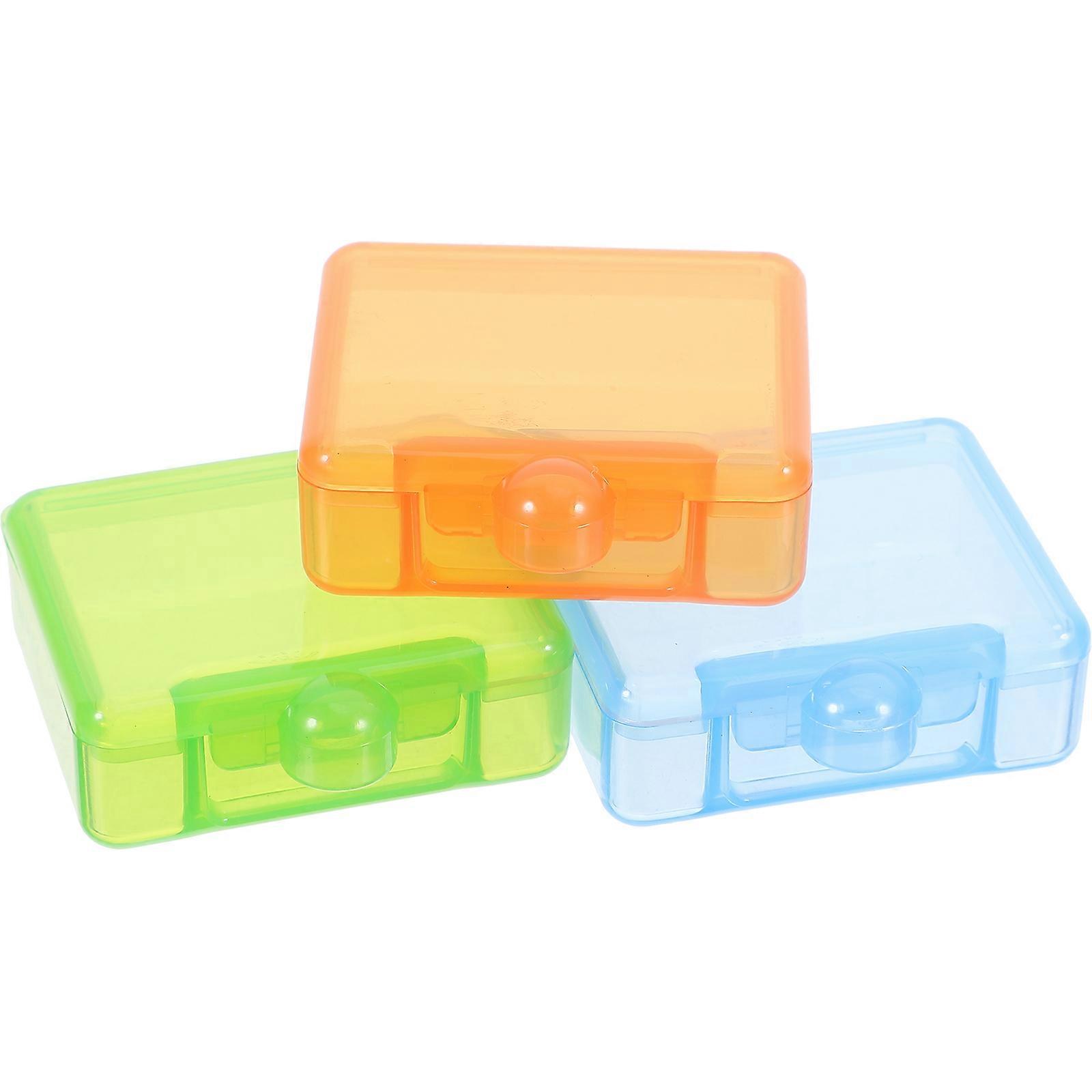 Small Clear Boxes Small Storage Box for Storage Use 3Pcs Assorted Color