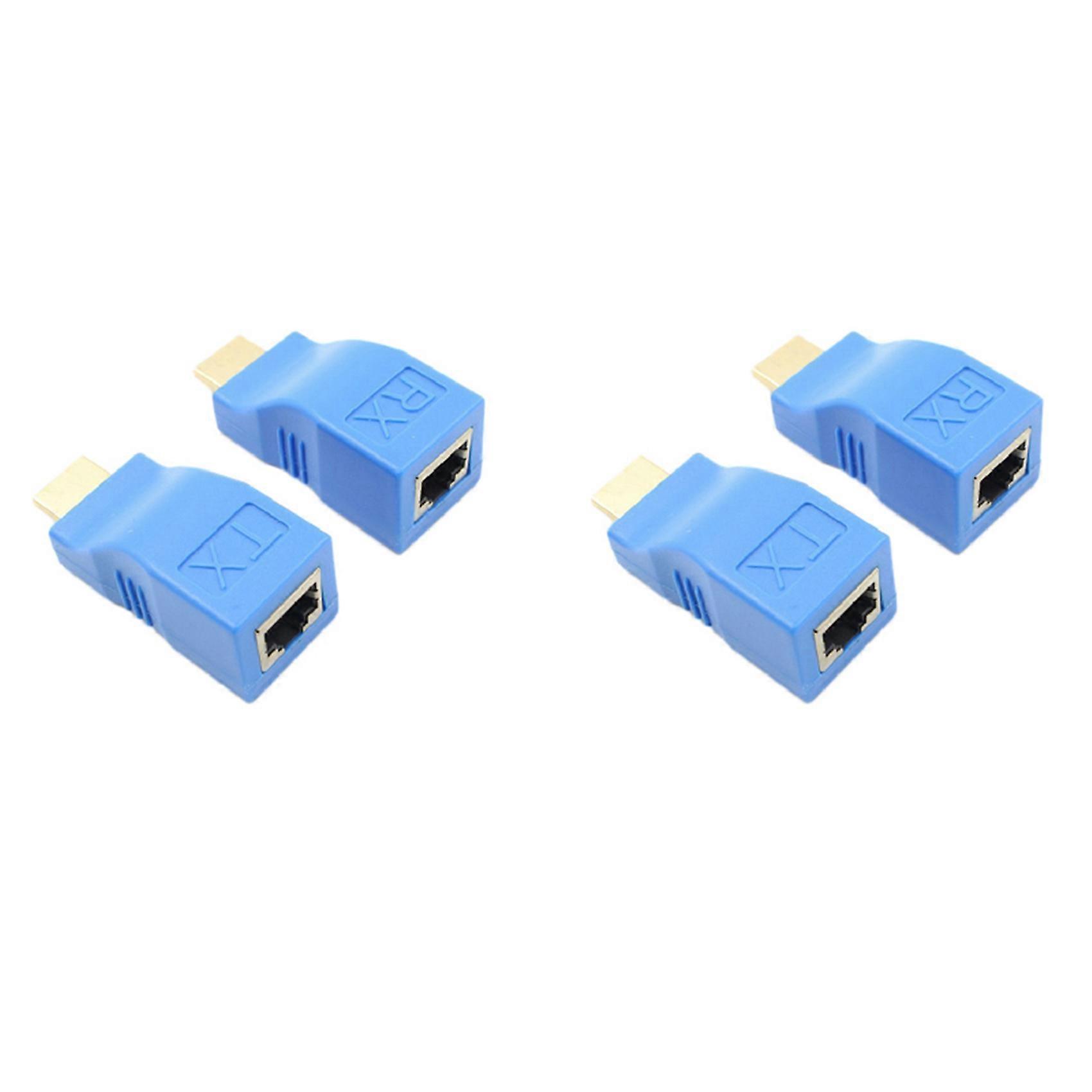 2X Hdmi Extender to Rj45 Lan Network Extension Transmitter Receiver Tx Rx Cat5E Cat6 Ethernet Cable V1.4 30M 4K 1080P
