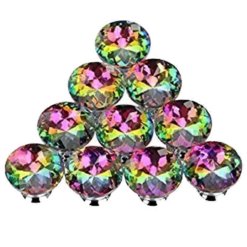 10PCS 30MM Colorful Crystal Knobs Glass Cabinet Knobs Drawer Pulls Handle Cabinet Drawer and Dresse