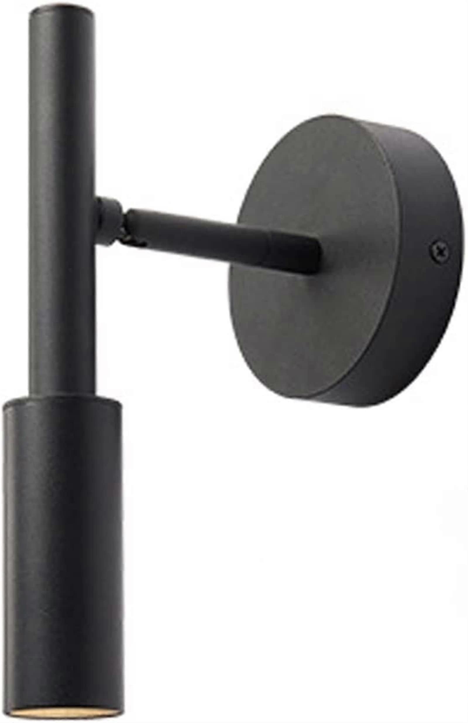 Modern Adjustable Wall Sconce with Three Color Dimming, Metal Bedroom Reading Lamp, Black