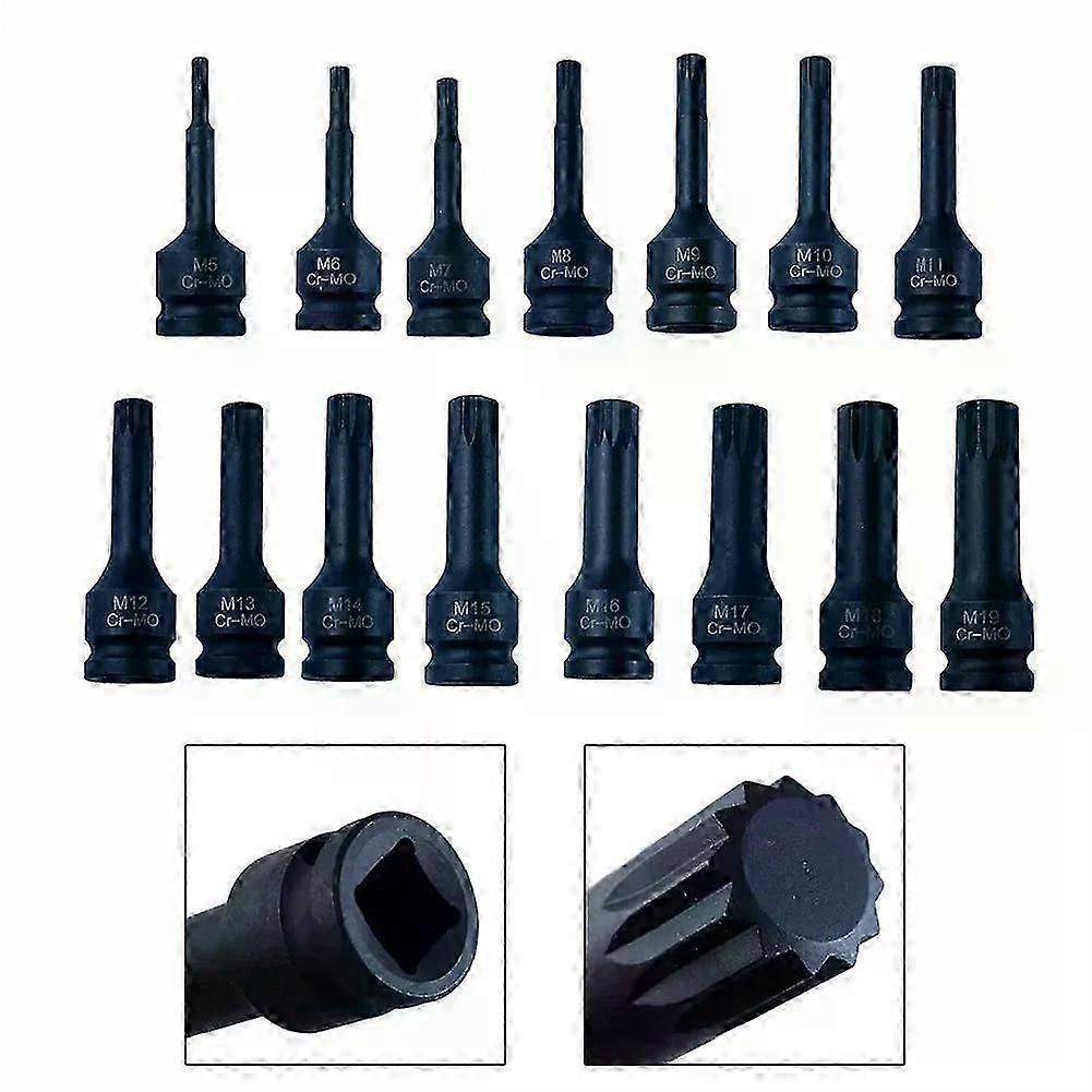 3Inch M5-M19 1/2Inch Drive Wrench Socket Adapter 12 Point Socket Screwdriver Bit Drive Wrench Socket Adapter Socket Screwdrivers