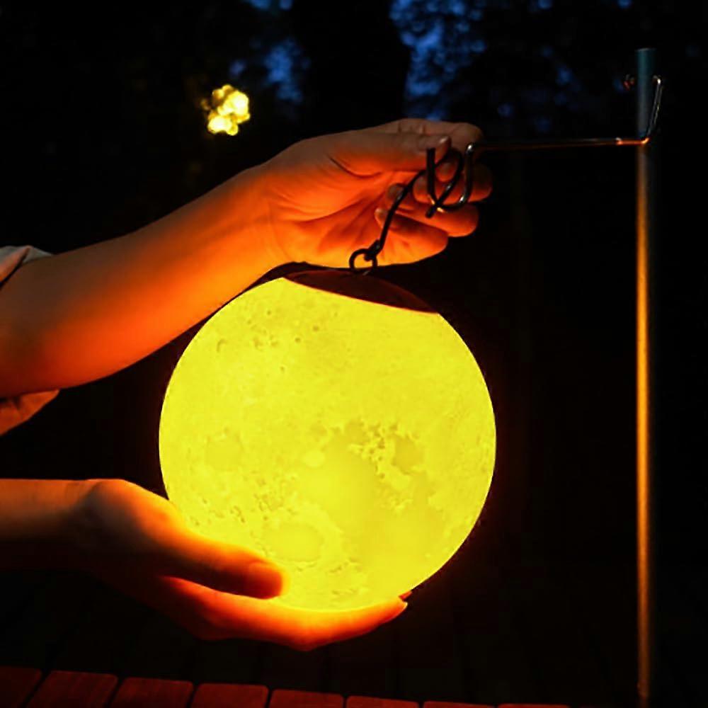 Moon Lamp with Realistic Surface, 3 Color LED Night Light for Bedroom and Camping