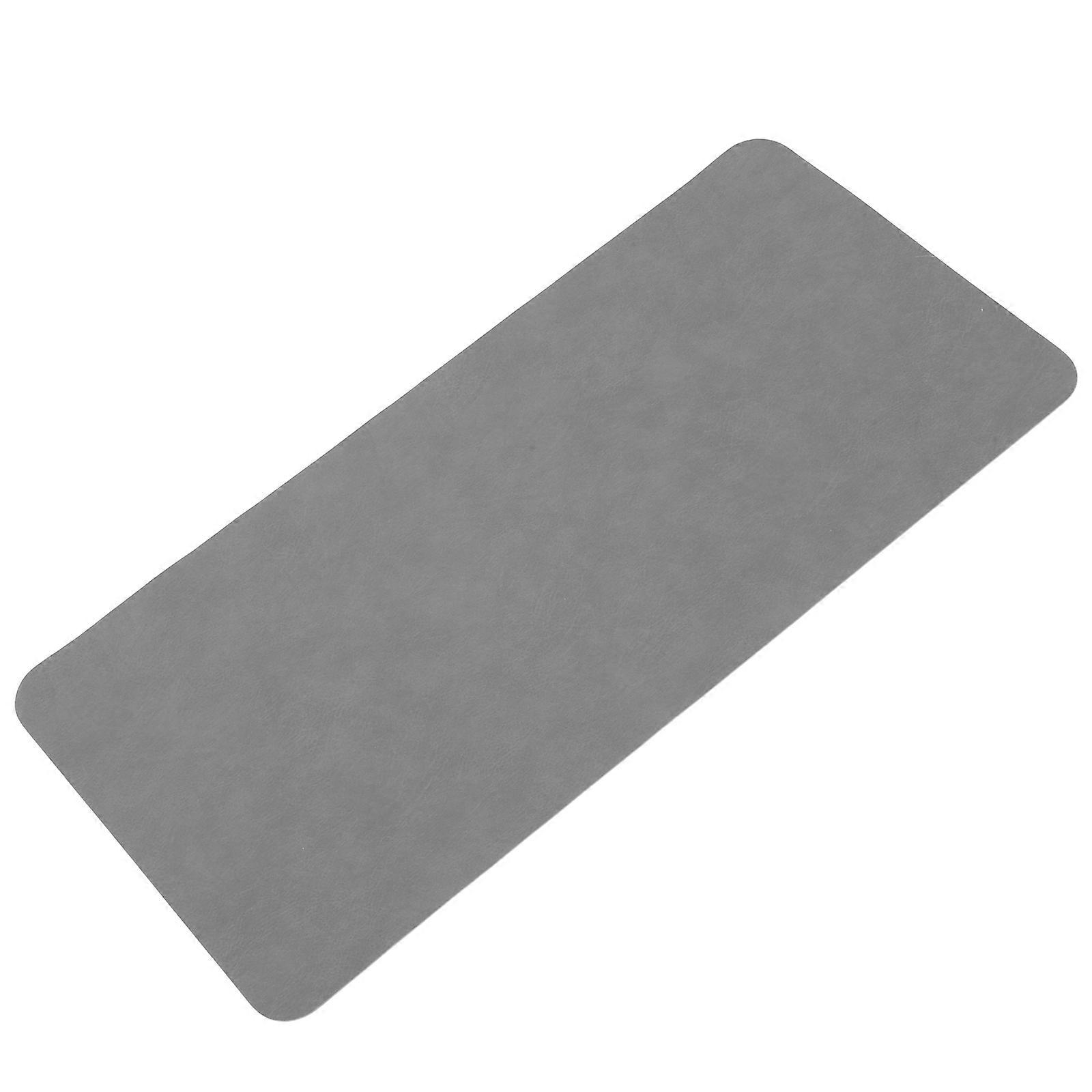 Grey Desk Mat for Office with Large Dual Non-Slip Mouse Pad