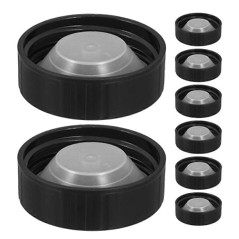 8Pcs Screw Caps for Sealing Black Plastic Bottle Lids