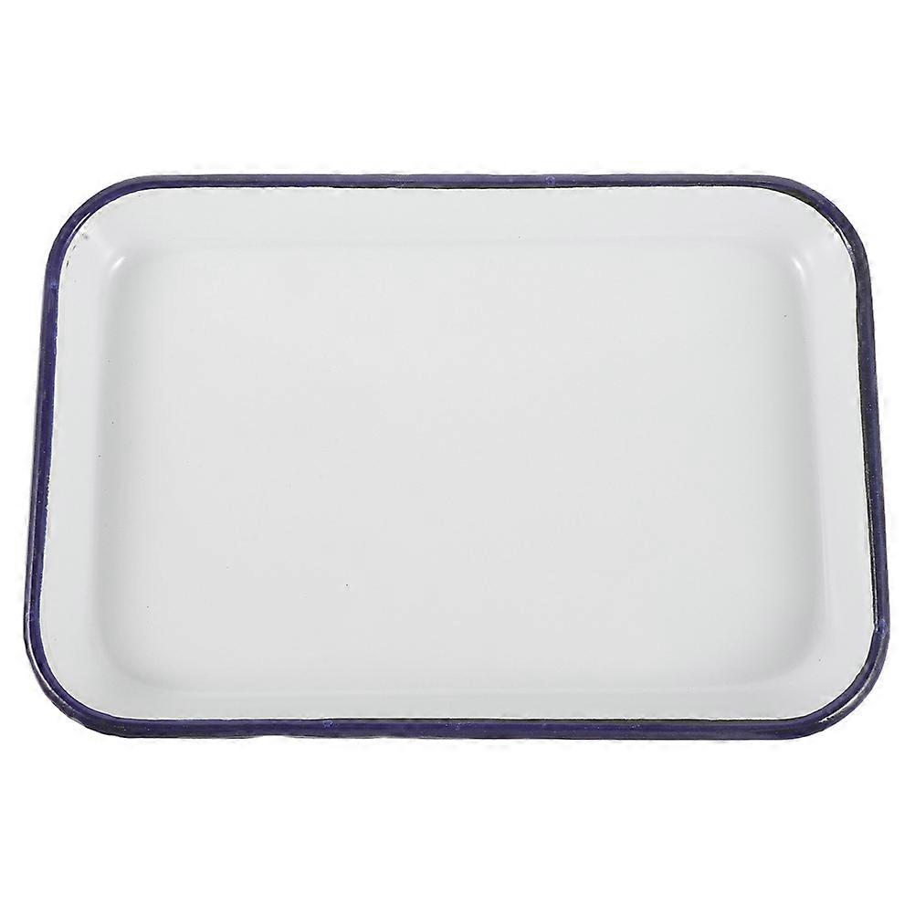 White Ceramic Cookie Sheet for Baking Enamel Non-Stick Rectangular Tray