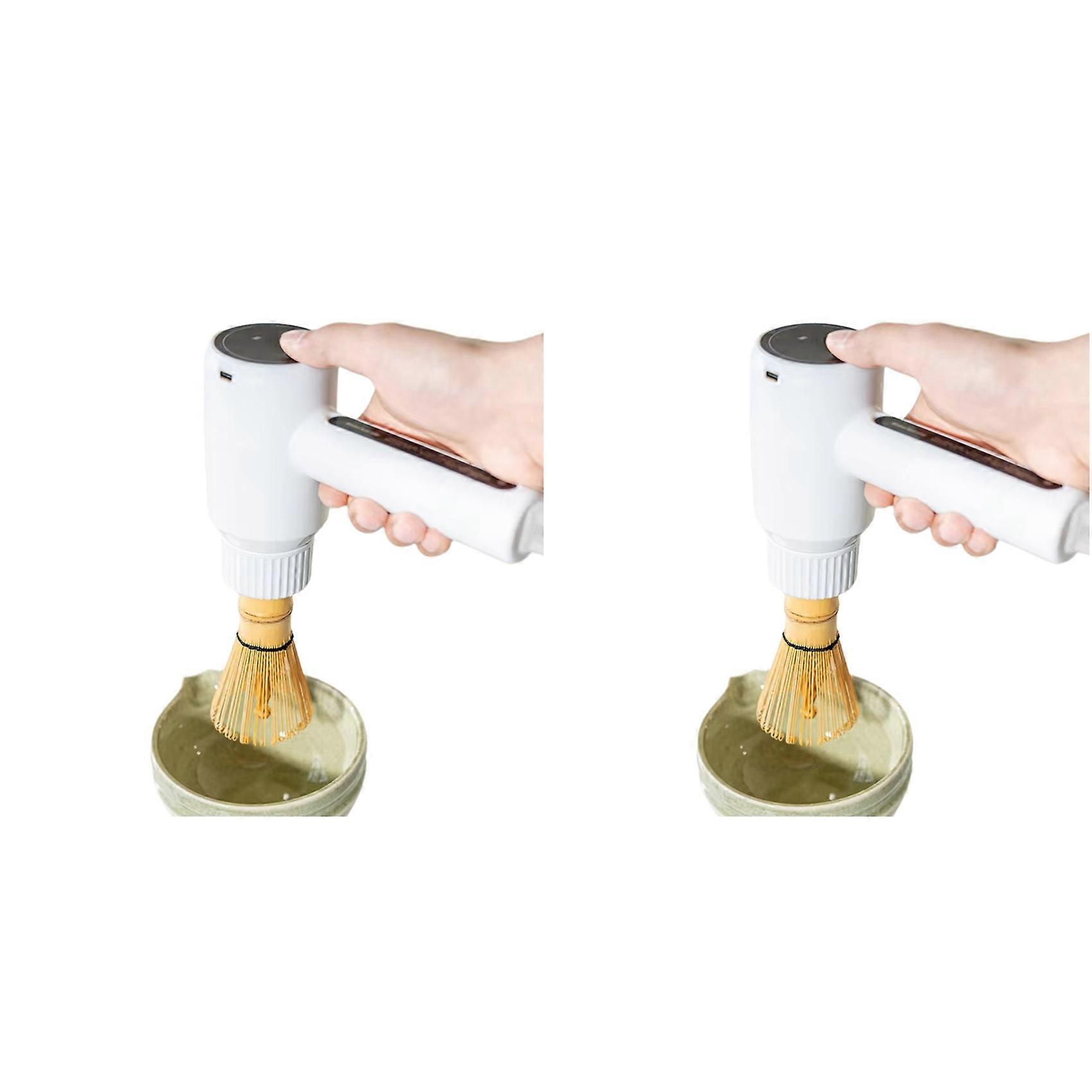 2X Electric Matcha Whisk Device Rechargeable Quickly Whisking Matcha Blender Tool for Home Beverage Shop DIY Tea-Making