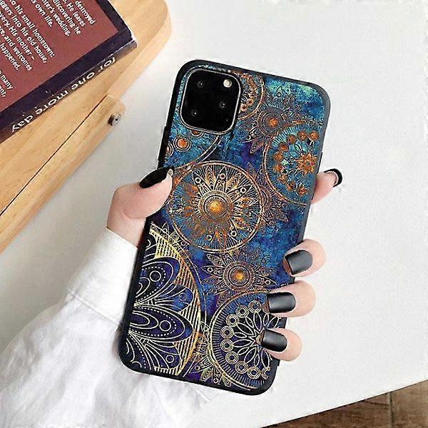 Compatible with iPhone 13 Pro Max Mini case oriental blue pattern Blue one size