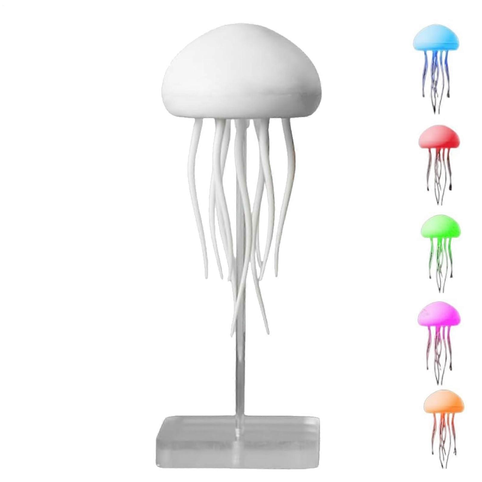 LED Jellyfish Lamp Voice Controlled Rechargeable Floating Jellyfish Desk Lamp Smart Table Bedside