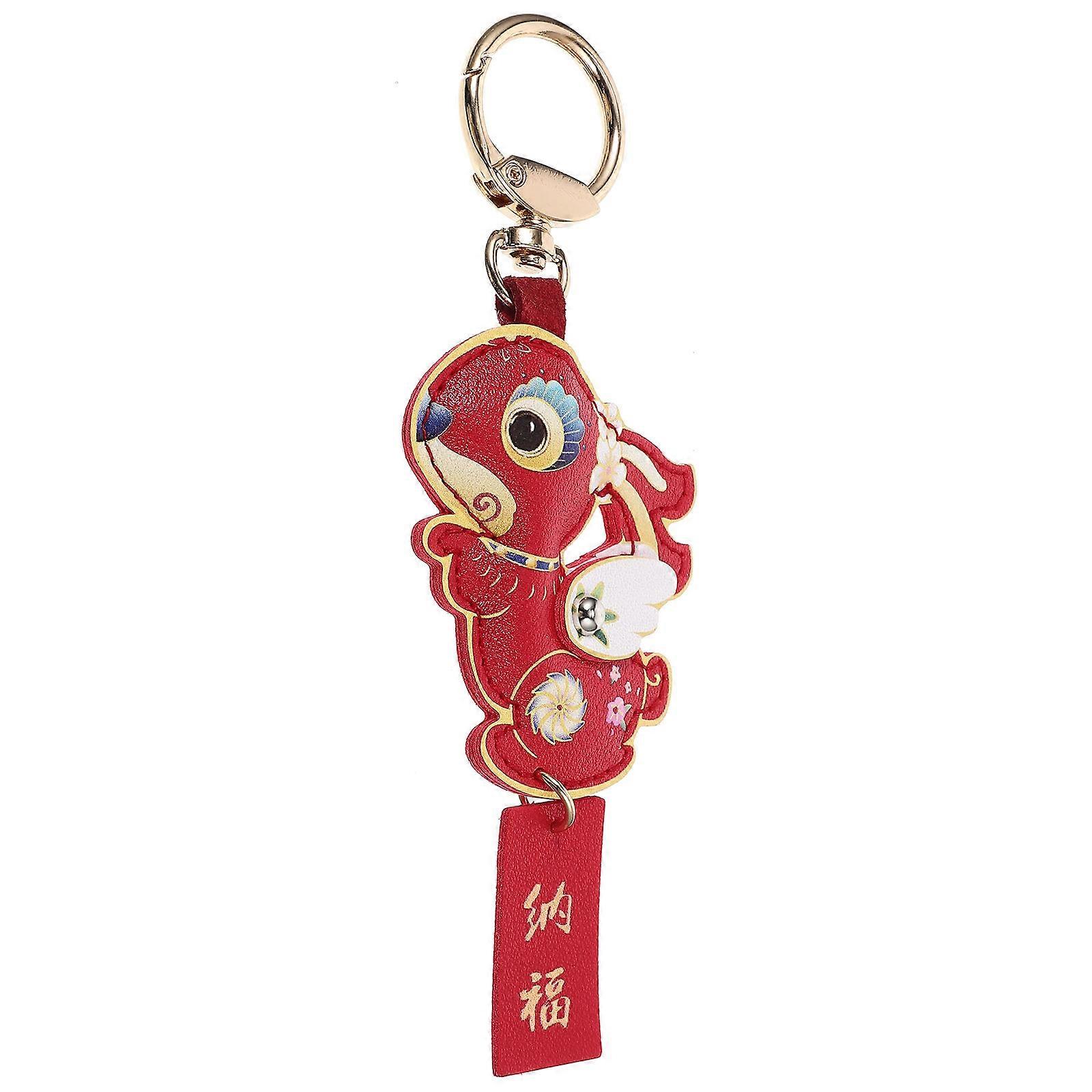 Red Hanging Rabbit Pendant Key Ring for Daily Use 4Pcs Set