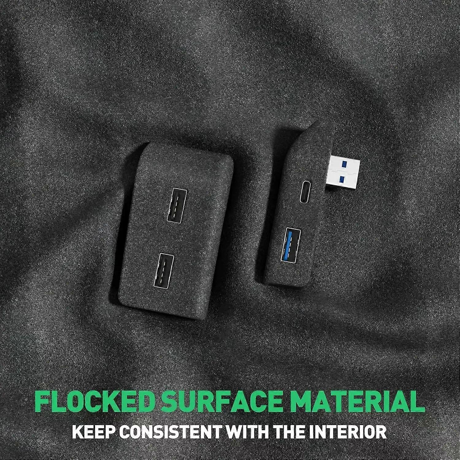 For Tesla Model 3 Y Highland Juniper 2021-2025 Glove Box Docking Station High Speed 4 USB Shunt Hub Flocking Adapter Powered