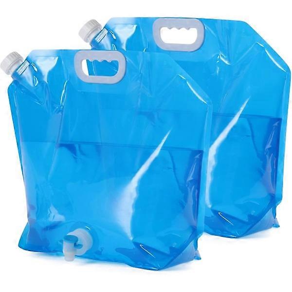 Camping water container 2-pack 10L collapsible water container with tap, portable water container with spout for camping and picnics