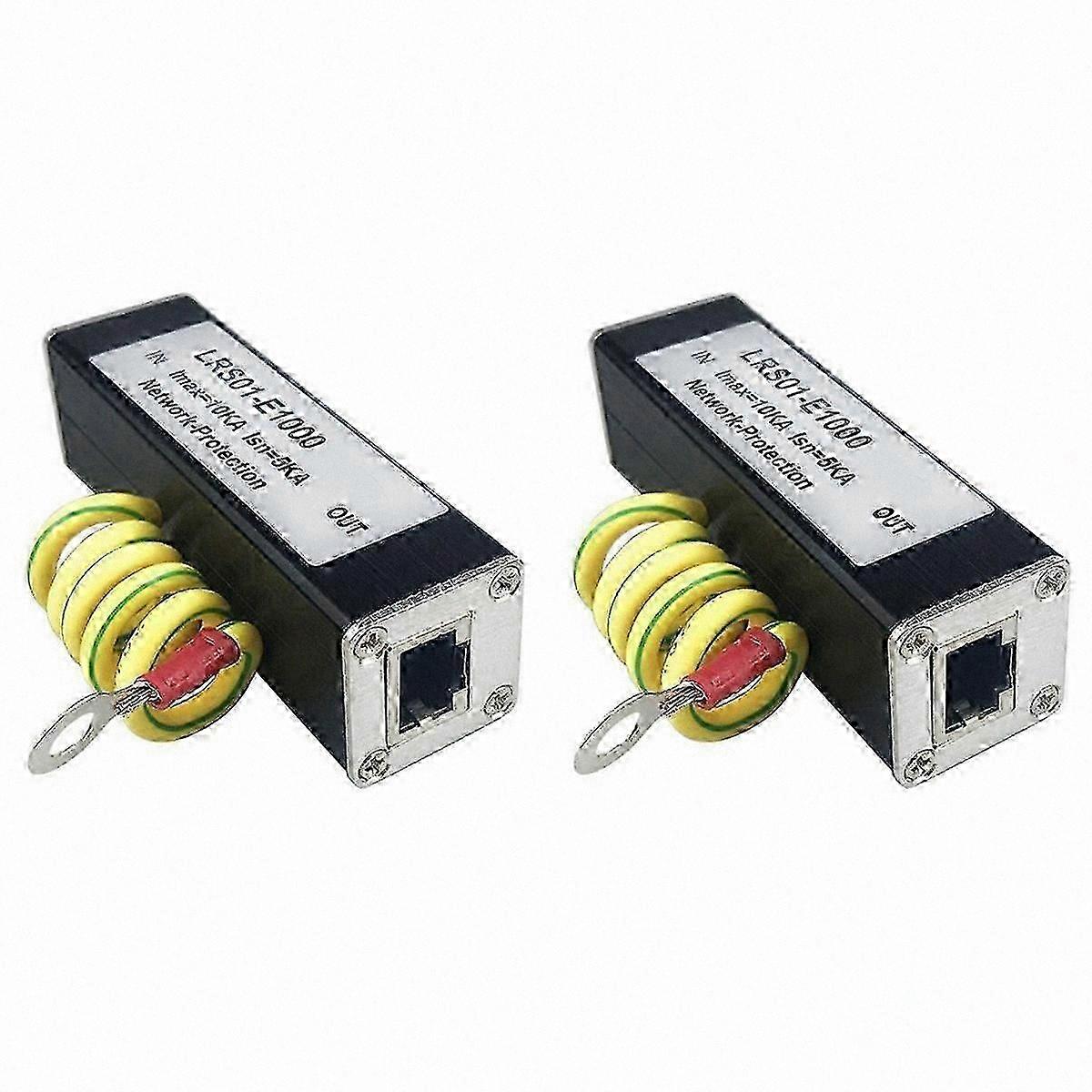 2-Pack POE 1000M Network Protector for Gigabit Ethernet Cameras with RJ45 Connection and Surge Protection