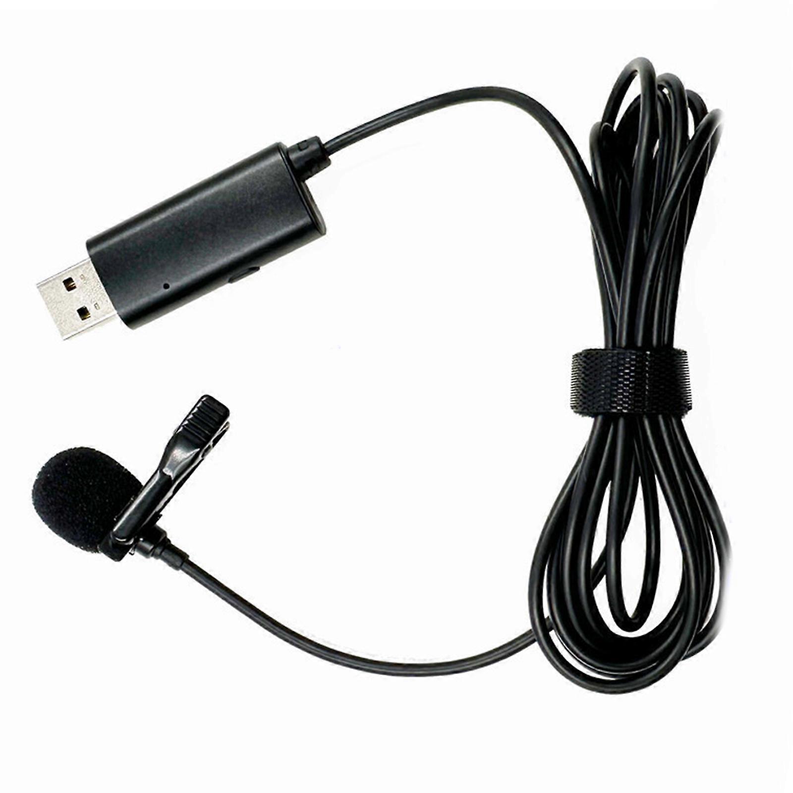 USB Lavalier Microphone Omnidirectional Lapel Mic Clip Dynamic Professional Recorder for Phone Tablet Laptop Podcasts Multicolor
